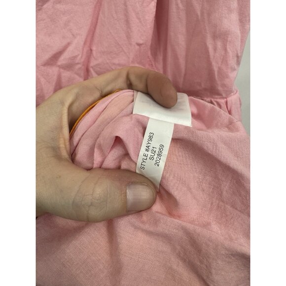 J. Crew Tiered Colorblock Midi Dress Women 12 Sherbet Pink Peach Peasant Prairie - Picture 7 of 13